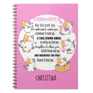 Caderno Espiral Bênção Irlandesa para a Filha-Adolescente Gatos-Cu