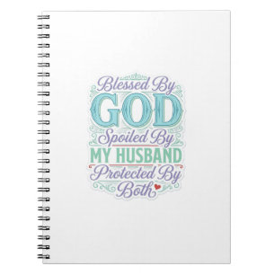 Caderno Espiral Bendito Por Deus Mimada Pelo Meu Marido Camisa Des
