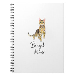 Caderno Espiral Bengal Mom Cute Cat Mother Kitten Girl Gift
