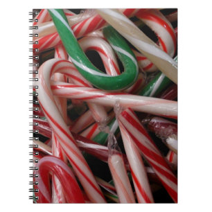 Caderno Espiral Bengalas de Natal Festa Branco Verde e Vermelho