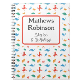 Caderno Espiral Berçário de Dinossauros Personalizado