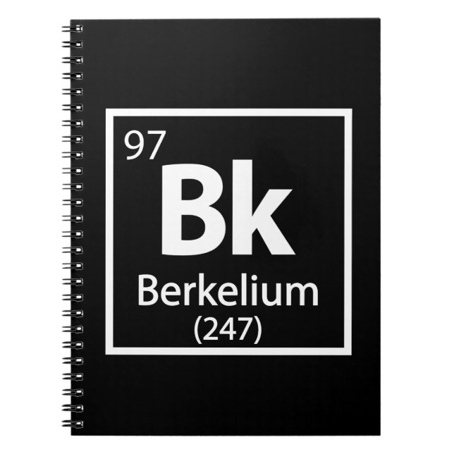 Caderno Espiral Berkelium - Mesa periódica da ciência de Berkeley (Frente)