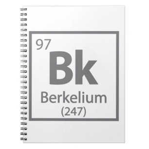 Caderno Espiral Berkelium - Mesa periódica da ciência de Berkeley