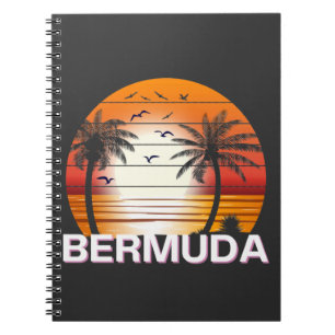 Caderno Espiral Bermudas Vintage Palm Trees Summer Beach
