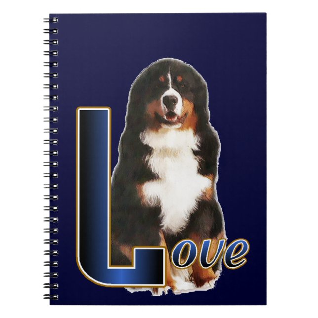 Caderno Espiral Bernese Mountain Dog Love (Frente)