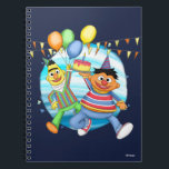 Caderno Espiral Bert e Ernie Birthday Balloons<br><div class="desc">Veja esta ilustração de Bert e Ernie com balões de aniversário coloridos!</div>