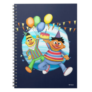 Caderno Espiral Bert e Ernie Birthday Balloons