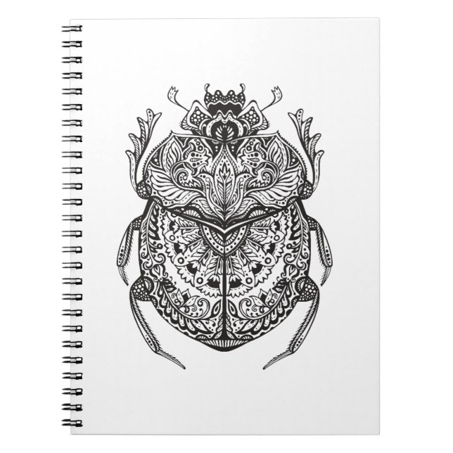 Caderno Espiral Besouro africano Zendoodle (Frente)