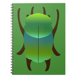 Caderno Espiral Besouro Jóia Azul e Dourado