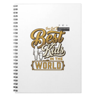 Caderno Espiral Best Kids in the World Vintage Family Typography D