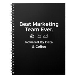 Caderno Espiral Best Marketing Team Ever-Powered by Data & Coffee