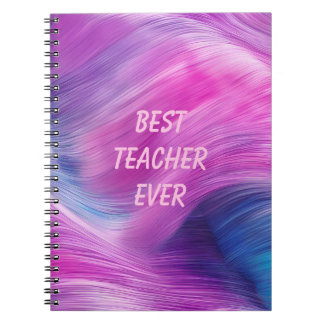 Caderno Espiral Best Teacher Ever Pastel Swirl