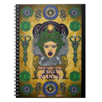 Caderno Espiral Beware Gorgon Medusa
