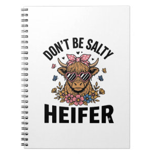 Caderno Espiral Bezerrilha Engraçada Floral Borboleta Design Vinta