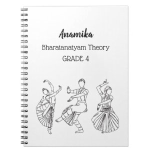 Caderno Espiral Bharatanatyam com teoria personalizada de dança es