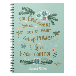 Caderno Espiral Bíblia Cristã Bonita Verso Pêssego Personalizad