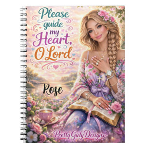 Caderno Espiral Biblia Cristã Floral Inspiradora Muito Feminina