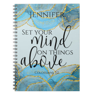 Caderno Espiral Bíblia Cristã Verse Moderna Pedra de Agato Elegant