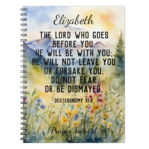 Caderno Espiral Bíblia Cristã Verse Watercolor Mounts Name