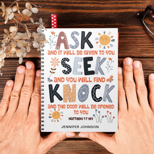 Caderno Espiral Bíblia de Escritura de Diário de Oração Matthew 7: (Criador carregado)