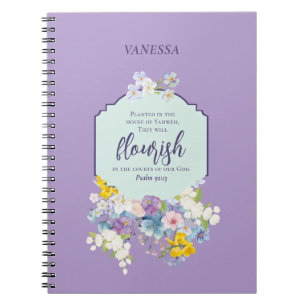 Caderno Espiral Bíblia Floral de Pastel de Aquarelas Verso Persona