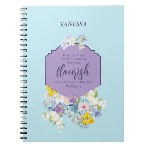 Caderno Espiral Bíblia Floral de Primavera de Aquarela Verso Perso