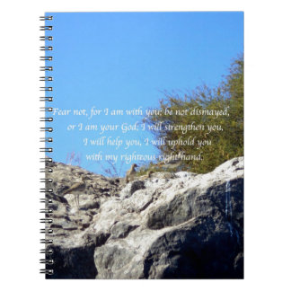 Caderno Espiral Bíblia Versa citação Inspiracional Isaiah 41:10
