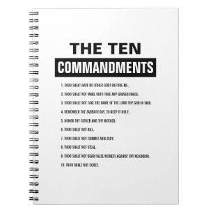 Caderno Espiral Bíblia Verso Religioso Cristão Dez Mandamentos