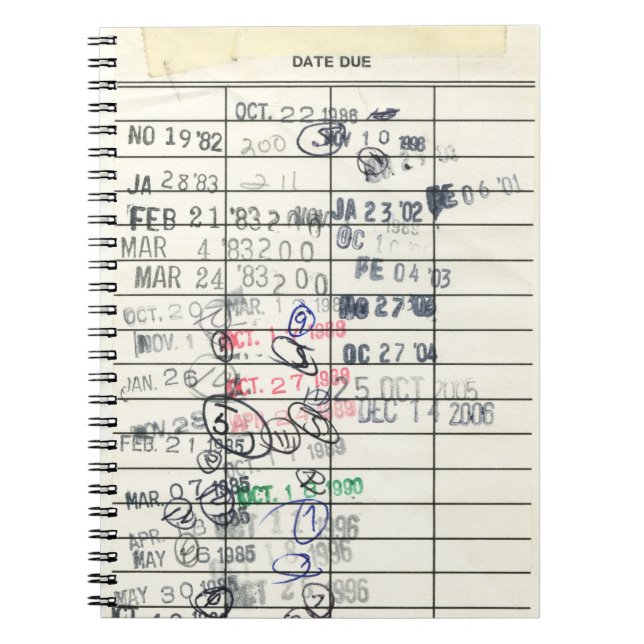 Caderno Espiral Biblioteca de Data de Vencimento do Documento de V (Frente)