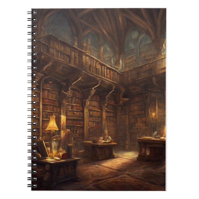 Caderno Espiral Biblioteca de fantasia (Frente)