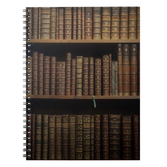 Caderno Espiral biblioteca de livros cobrir biblioteca antiga (Frente)