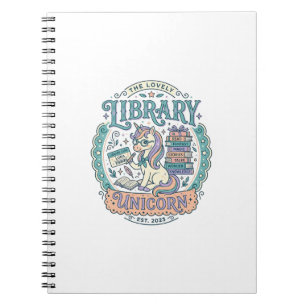 Caderno Espiral Biblioteca de Unicórnio Camiseta Gráfica Caprichos