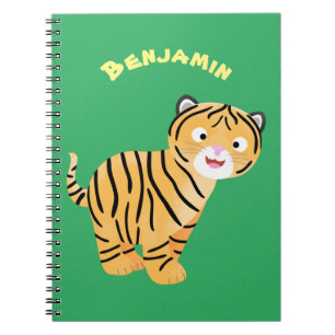 Caderno Espiral Bicho de tigre feliz e bonito