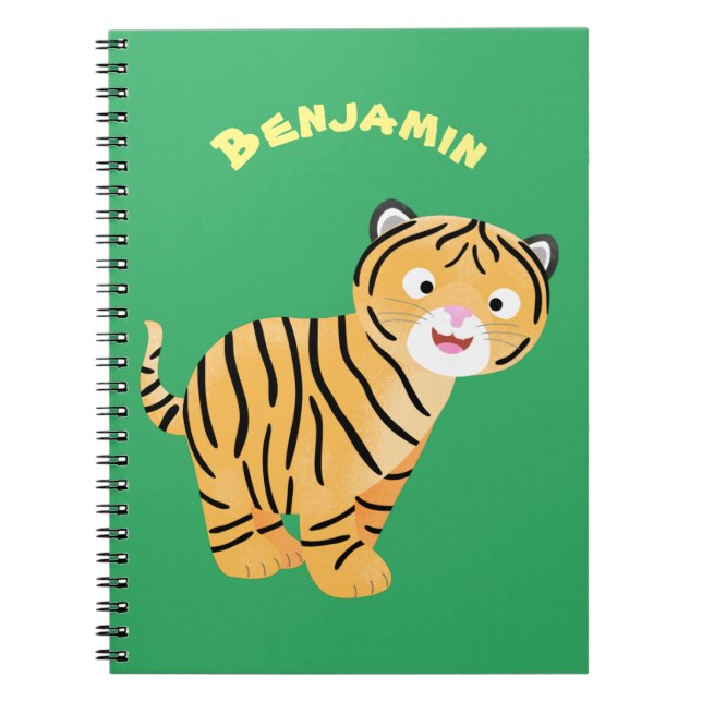 Caderno Espiral Bicho de tigre feliz e bonito (Frente)