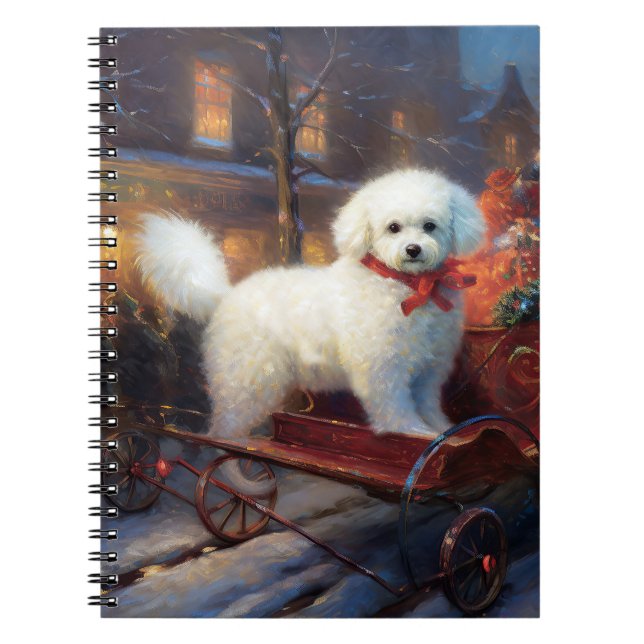 Caderno Espiral Bichon Frise Natal Fesason (Frente)