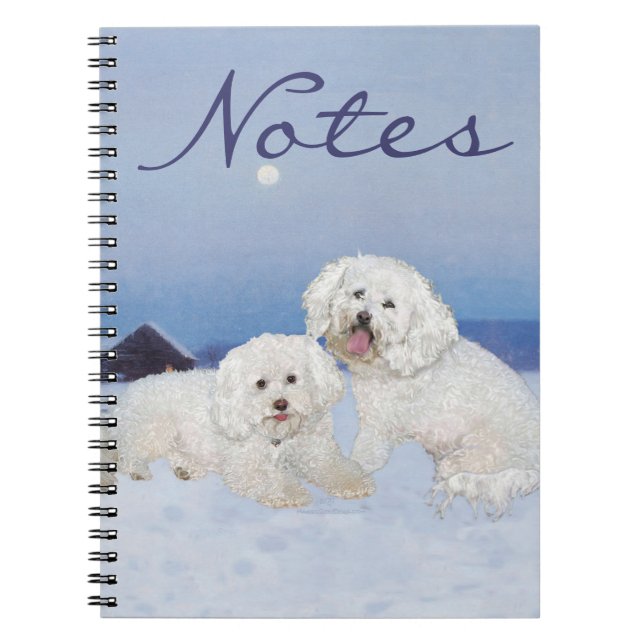 Caderno Espiral Bichon Frise Noite de Dezembro (Frente)