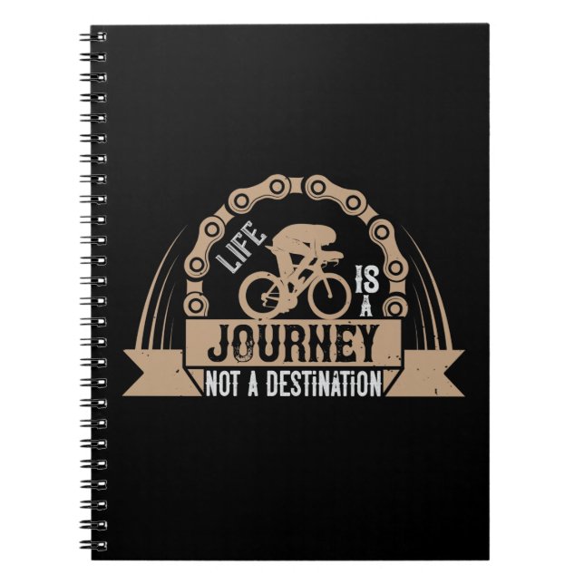 Caderno Espiral Bicicleta - A vida é uma jornada (Frente)