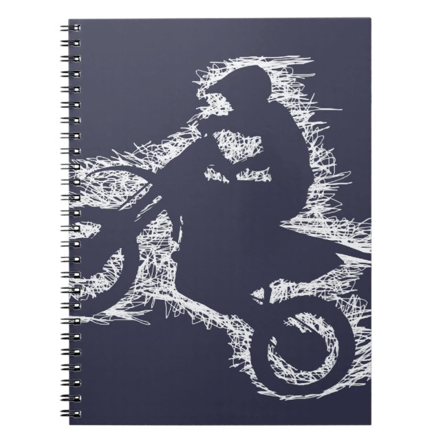 Caderno Espiral BICICLETA da SUJEIRA (scribble branco) (Frente)