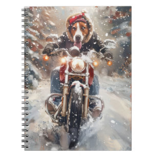Caderno Espiral Bicicleta de Natal do Foxhound de Inglês Americano