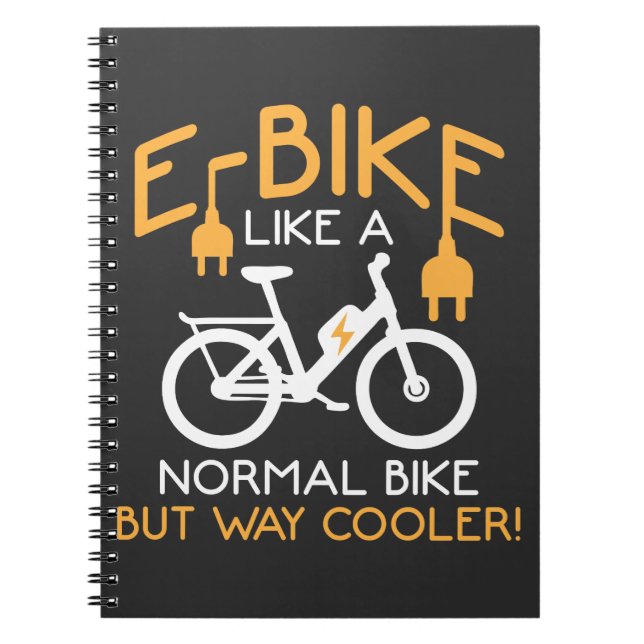 Caderno Espiral Bicicleta Elétrica E-Bike Way Cooler Bike Funny (Frente)