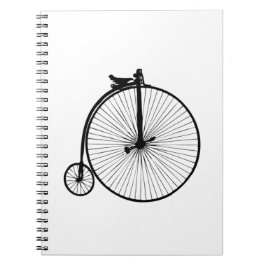 Caderno Espiral Bicicleta penny farthing preta vintage