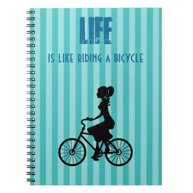 Caderno Espiral Bicicleta Retro - A Vida É Como Andar De Bicicleta (Frente)