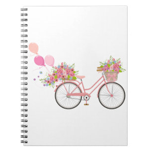 Caderno Espiral Bicicleta Rosa Whimsical