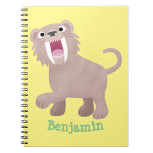 Caderno Espiral Bicicleta Smilodon de Tigre Sorridona Saber