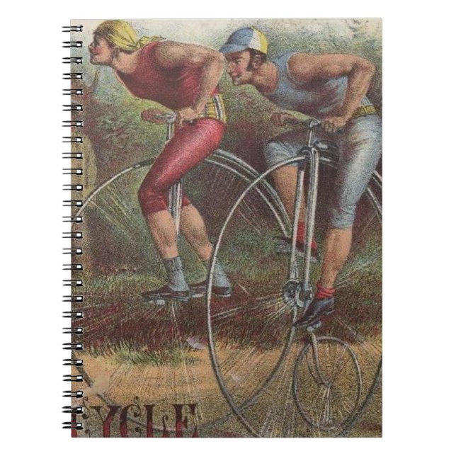 Caderno Espiral Bicicletas de Alta Roda Vitoriana (Frente)