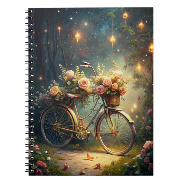 Caderno Espiral Bicycle and Flowers (Frente)