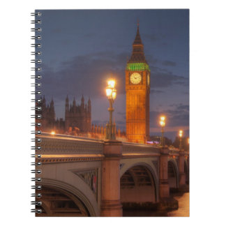 Caderno Espiral Big Ben e a ponte de Westminster