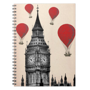 Caderno Espiral Big Ben e Red Hot Air Balloons 2