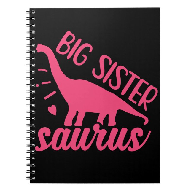 Caderno Espiral Big Sister Saurus a rosa (Frente)