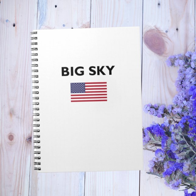 Caderno Espiral Big Sky USA American Flag Light-Color (Criador carregado)